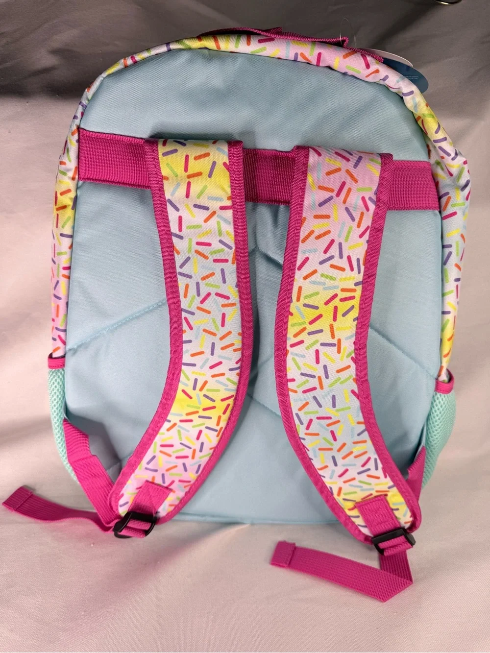 Libbey Light Blue Cupcake Backpack with Multicolor Sprinkles